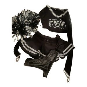 Dolls Kill Tricks n Treatz Freak goth cheerleader costume NWT size xs
